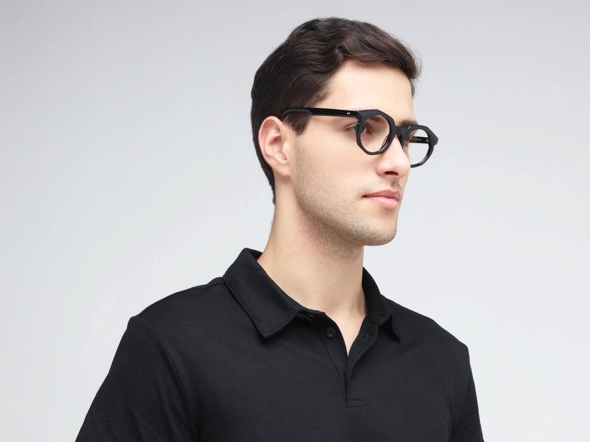 Black Round Oval Glasses 43