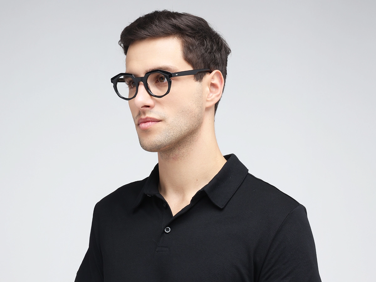 Black Round Oval Glasses 42