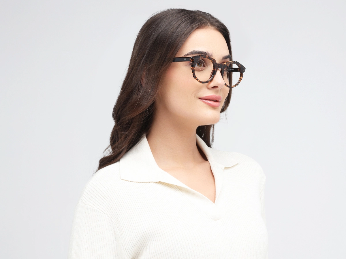 Brown Oval Eyeglasses 53
