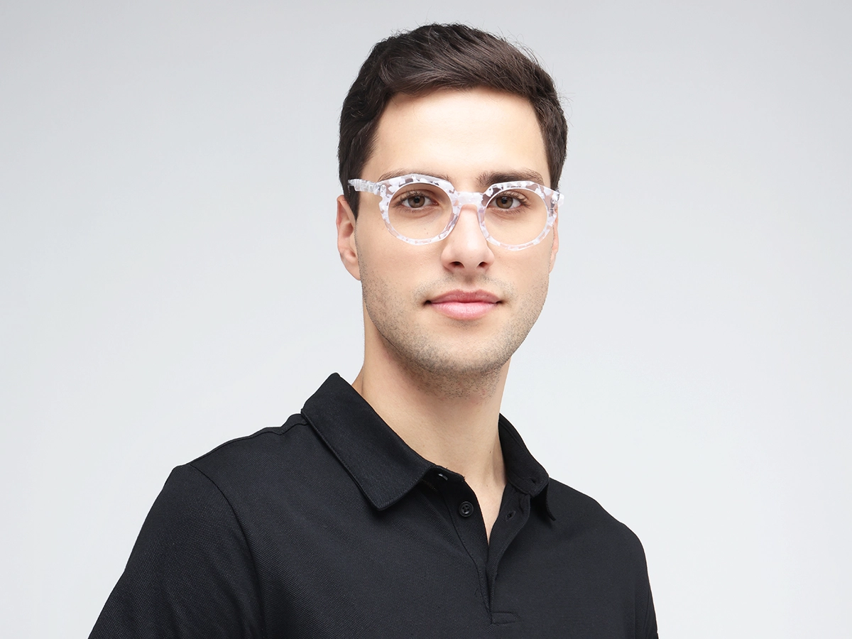 White Oval Glasses 41