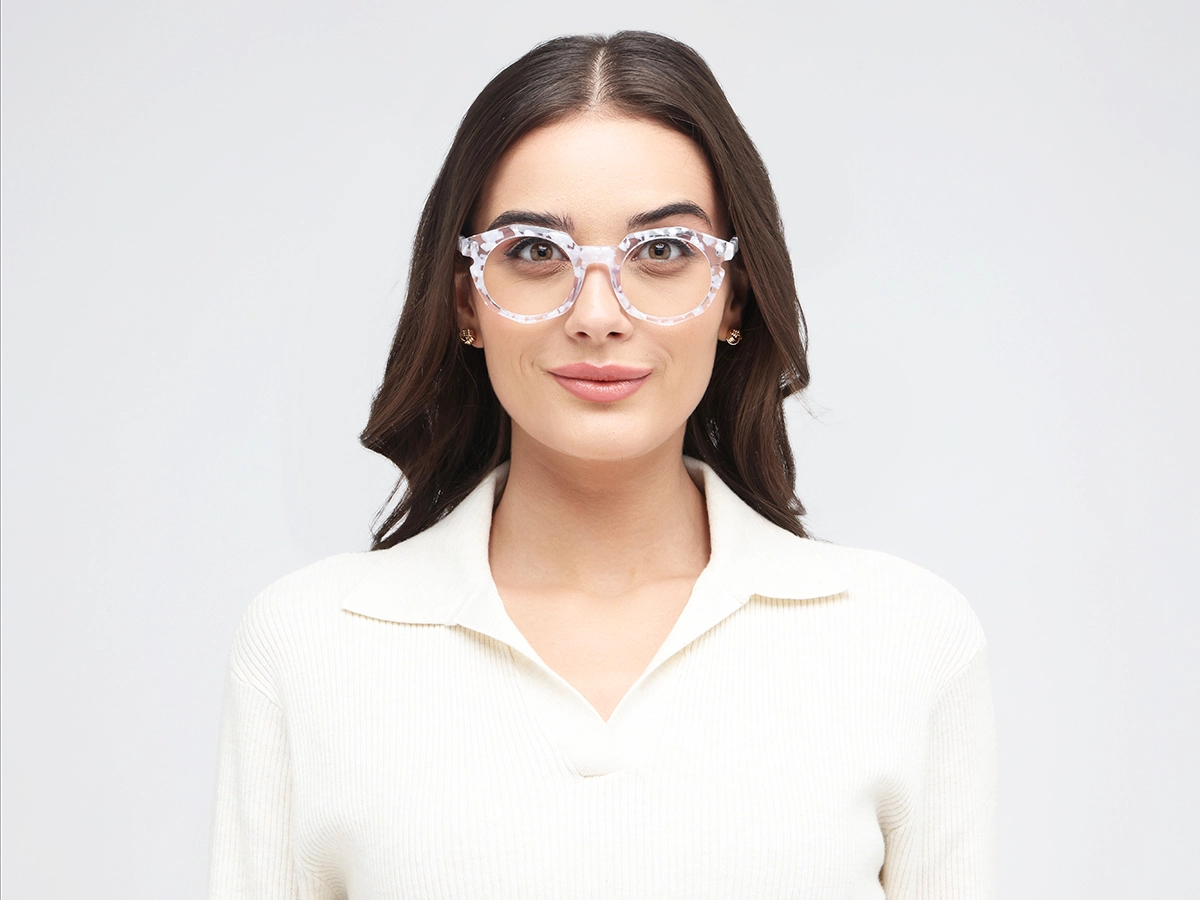 White Oval Glasses 51