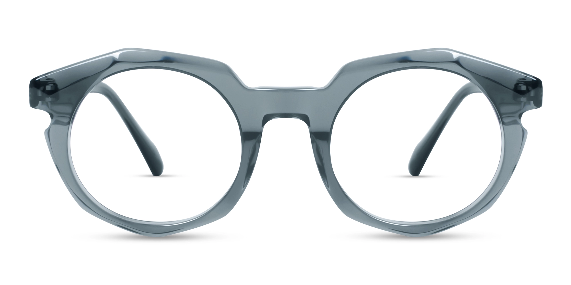 Crystal Slate Grey Round Oval Glasses 1