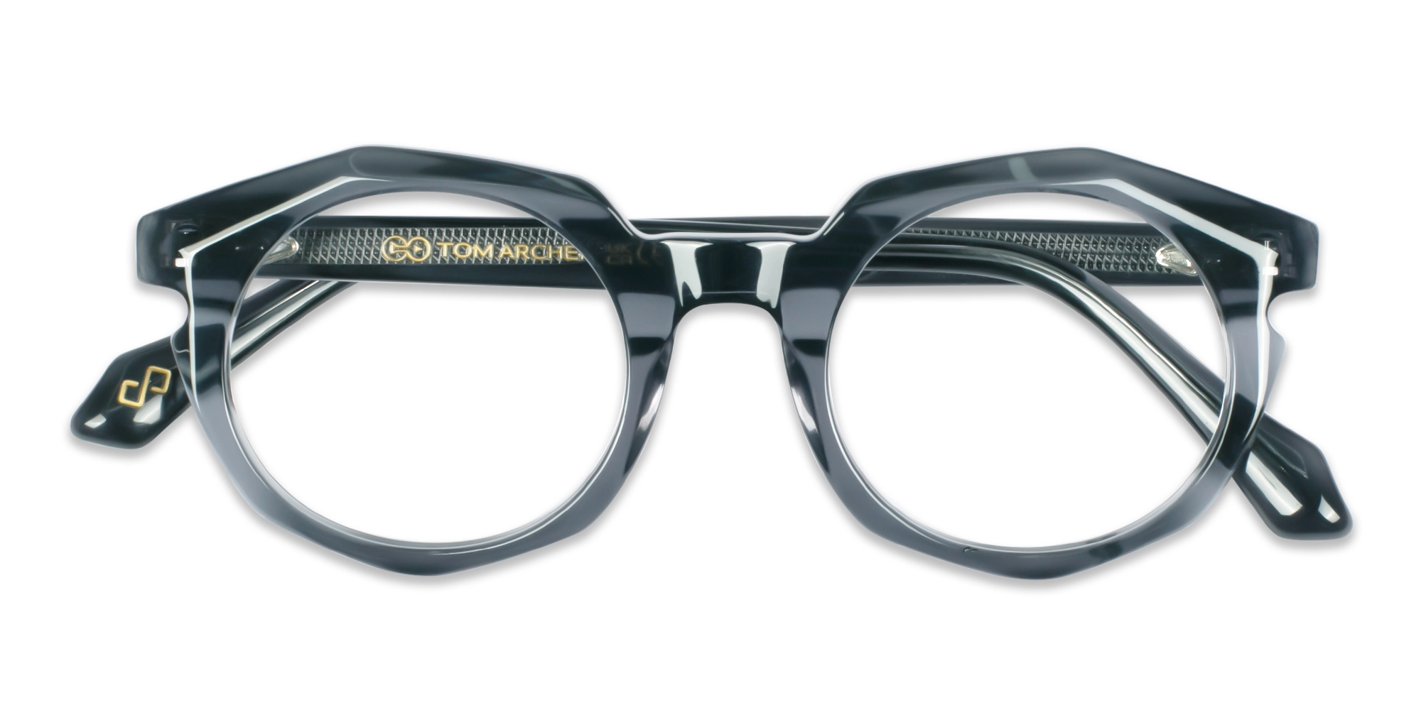 Crystal Slate Grey Round Oval Glasses 6