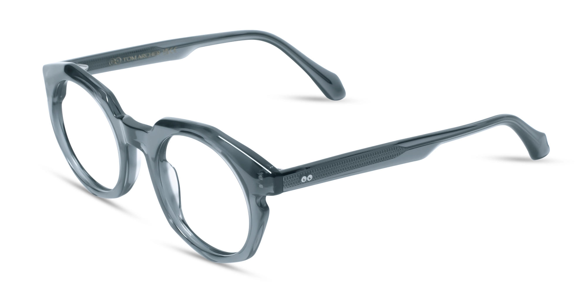 Crystal Slate Grey Round Oval Glasses 3