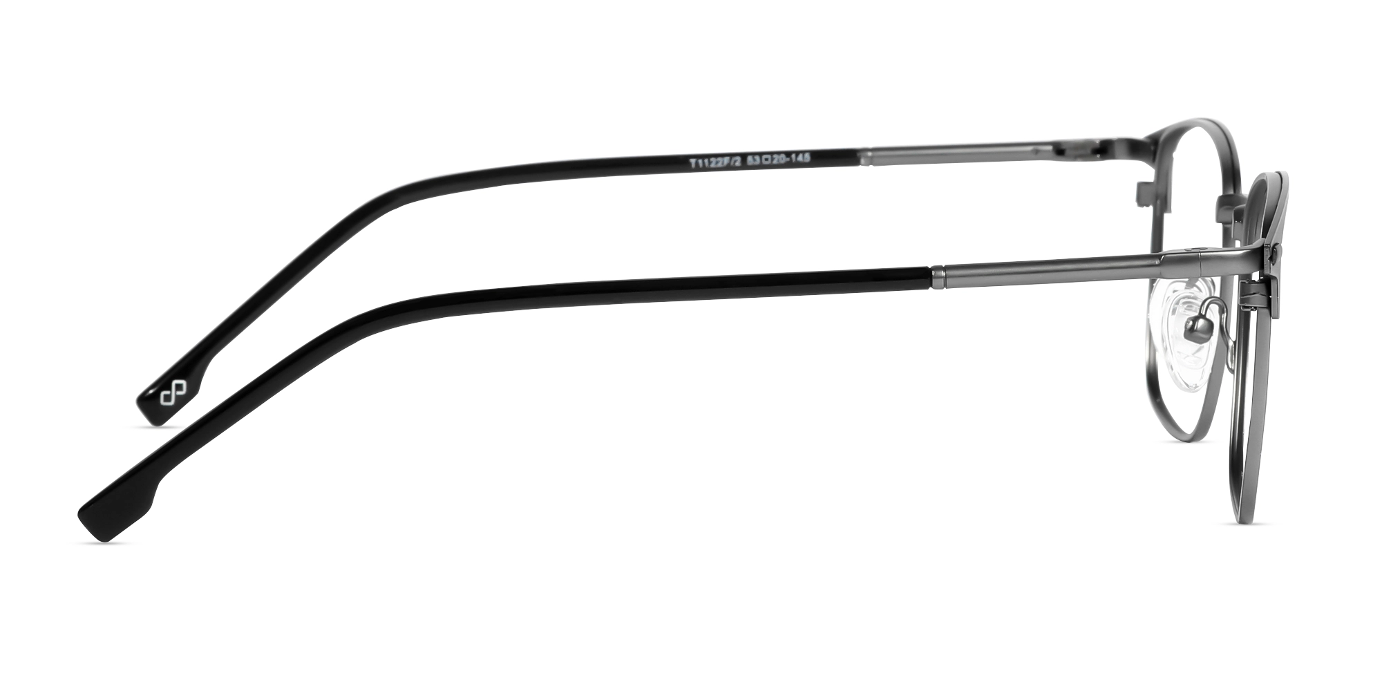 Matte Black & Gunmetal Square Glasses-4