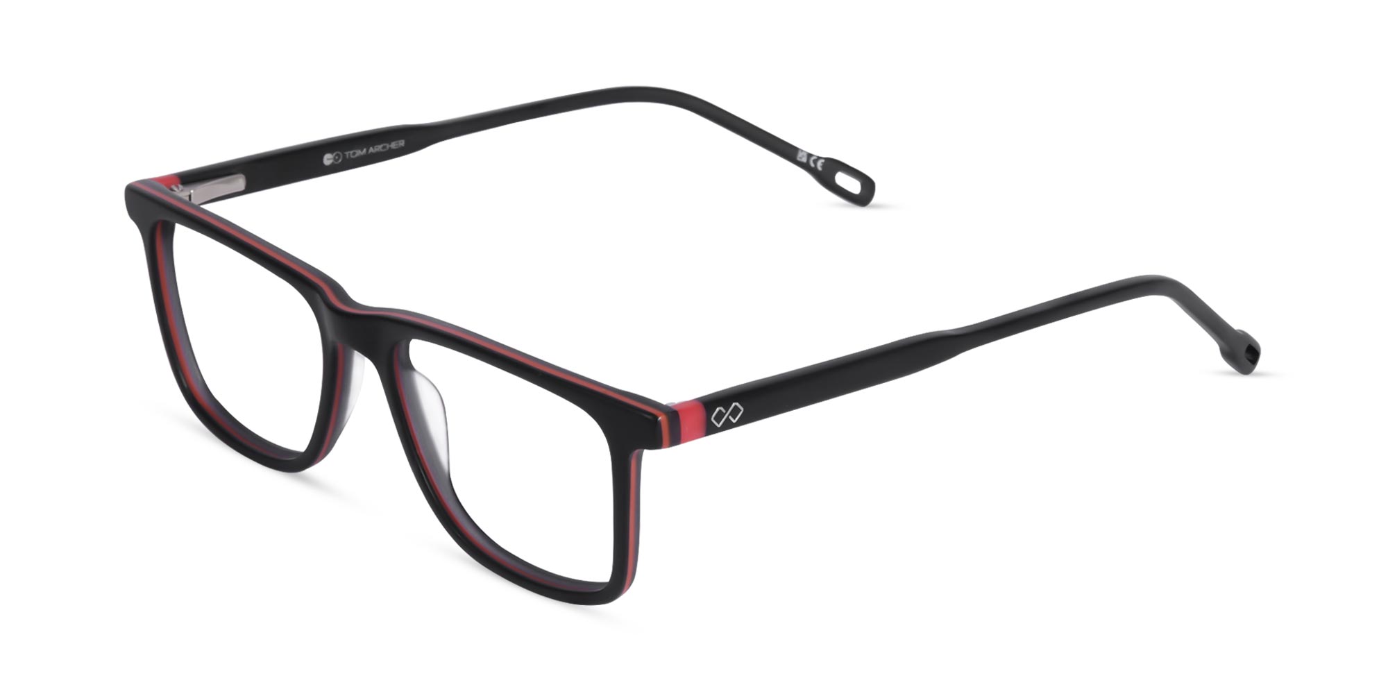 Matte Black Rectangular Acetate Full Rim Eyeglasses-3