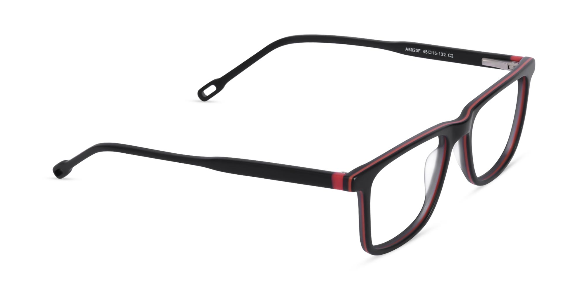 Matte Black Rectangular Acetate Full Rim Eyeglasses-2