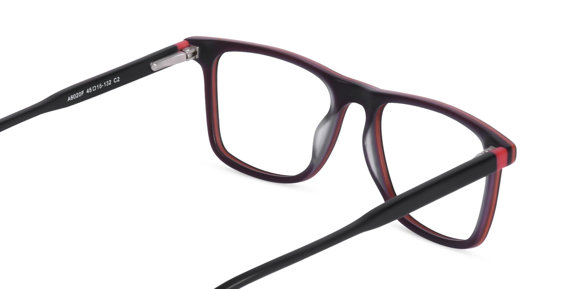 Matte Black Rectangular Acetate Full Rim Eyeglasses-5