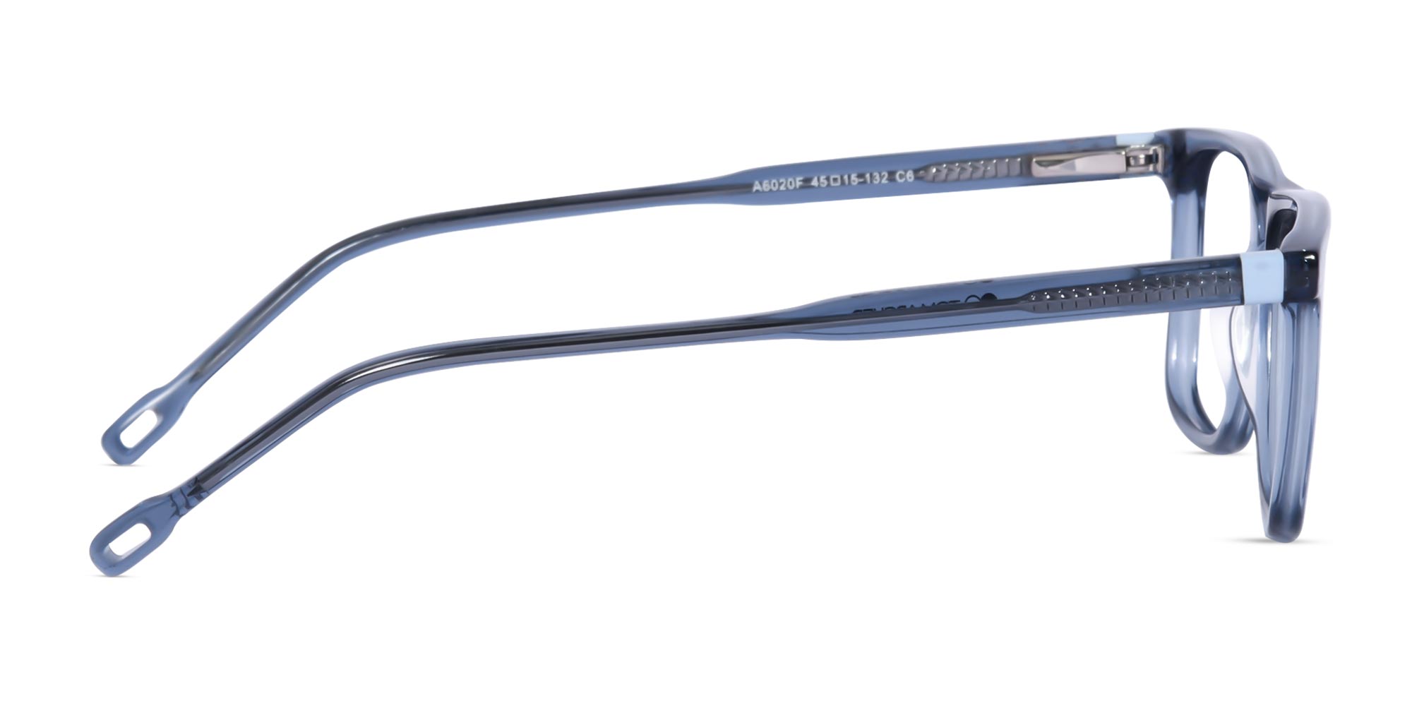 Crystal Denim Blue Rectangular Acetate Glasses-4