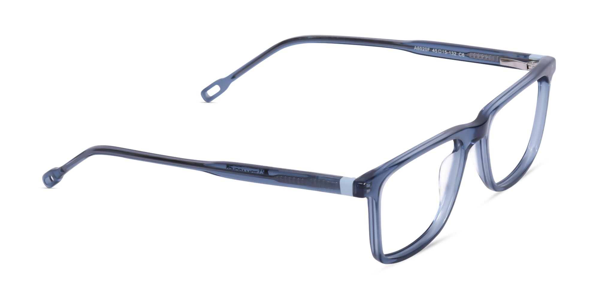 Crystal Denim Blue Rectangular Acetate Glasses-2