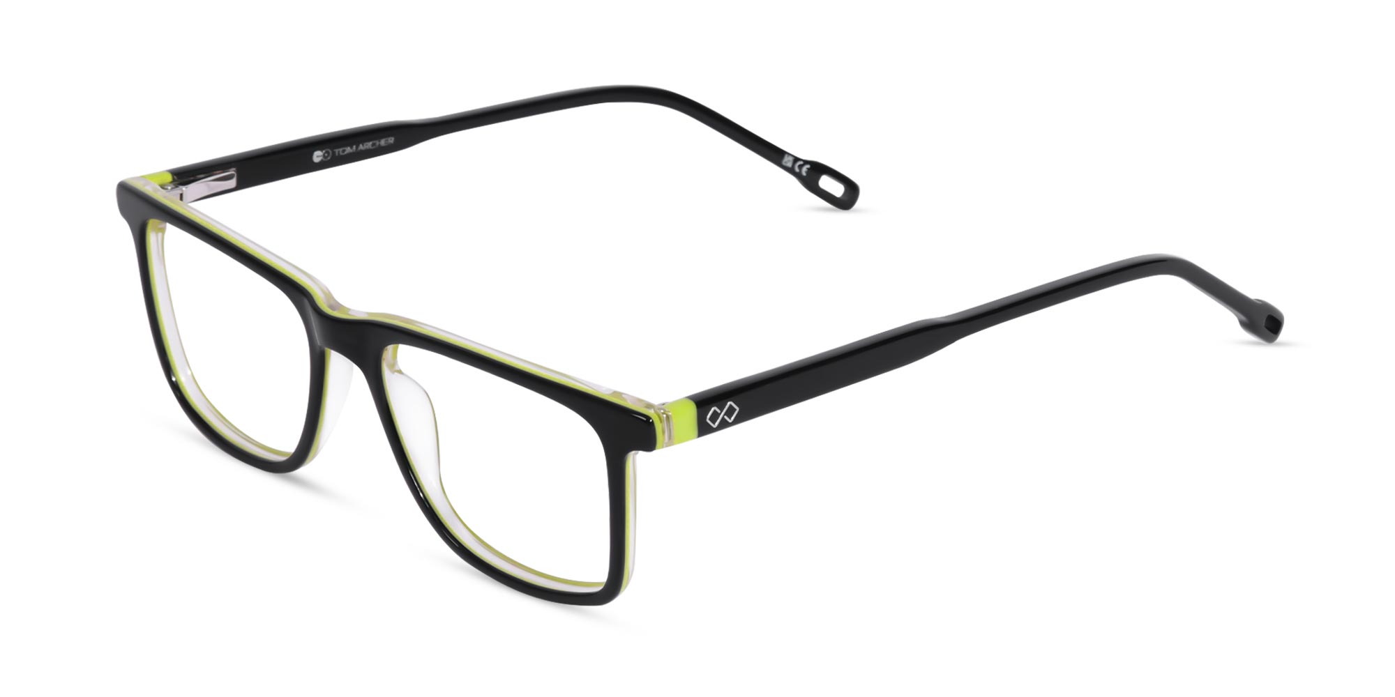 Black Rectangular Lightweight Glasses-3