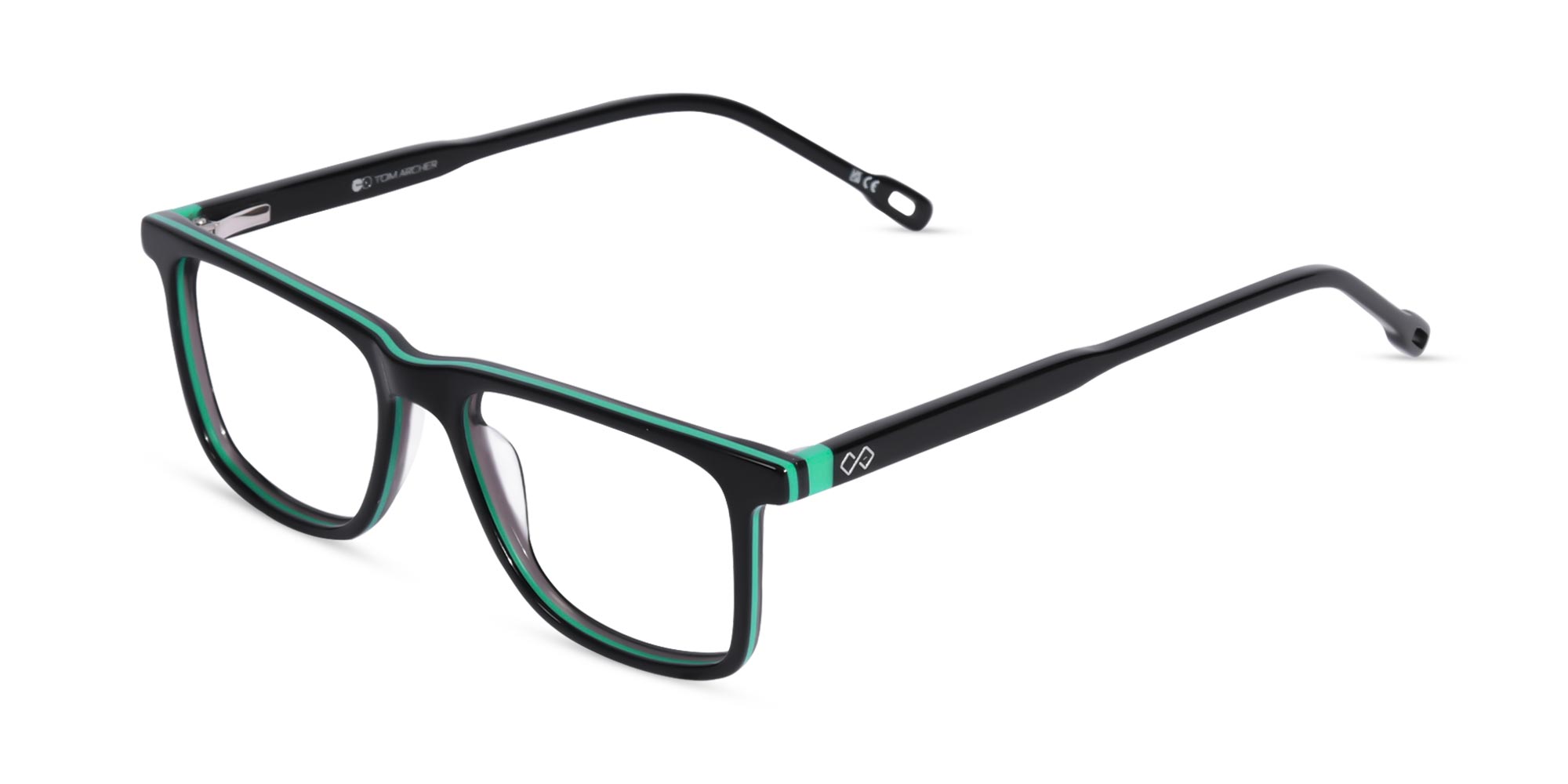 Black Rectangular Acetate Glasses-3