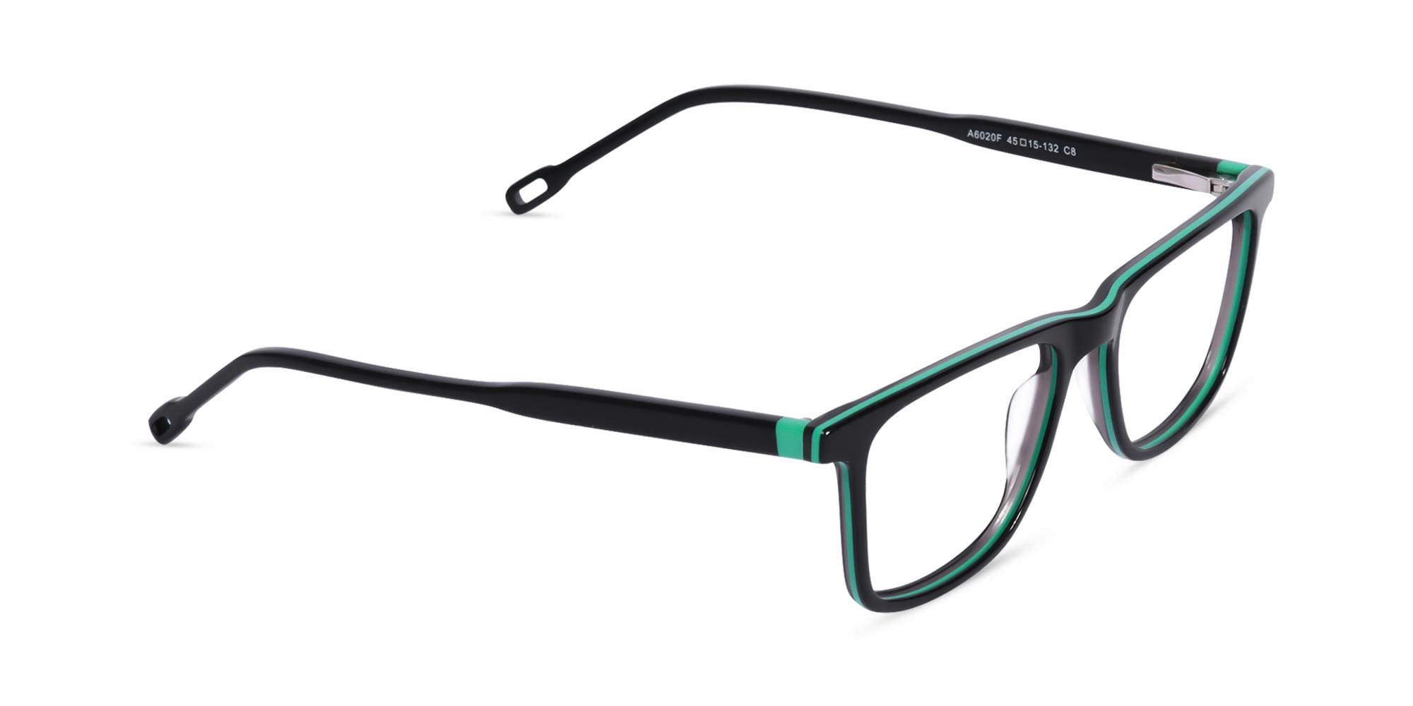 Black Rectangular Acetate Glasses-2