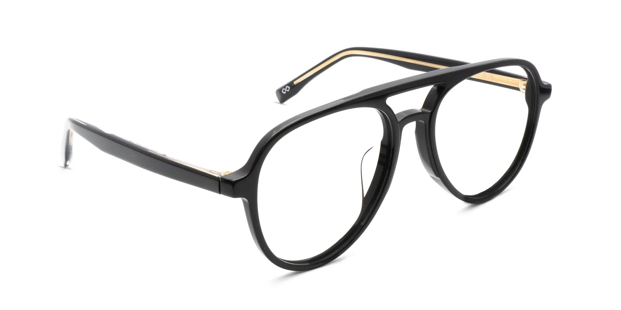 Black Pilot Frame Glasses-2