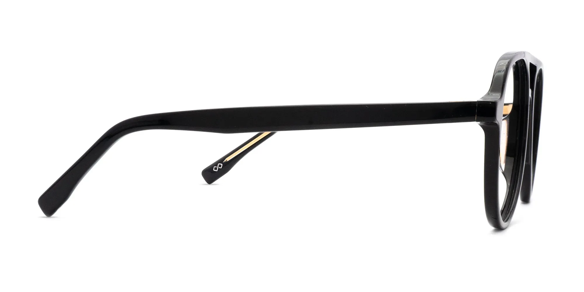 Black Pilot Frame Glasses-2