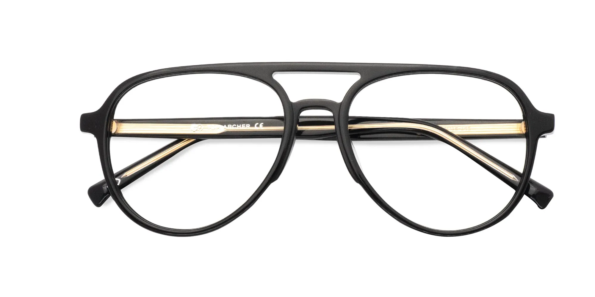 Black Pilot Frame Glasses-2