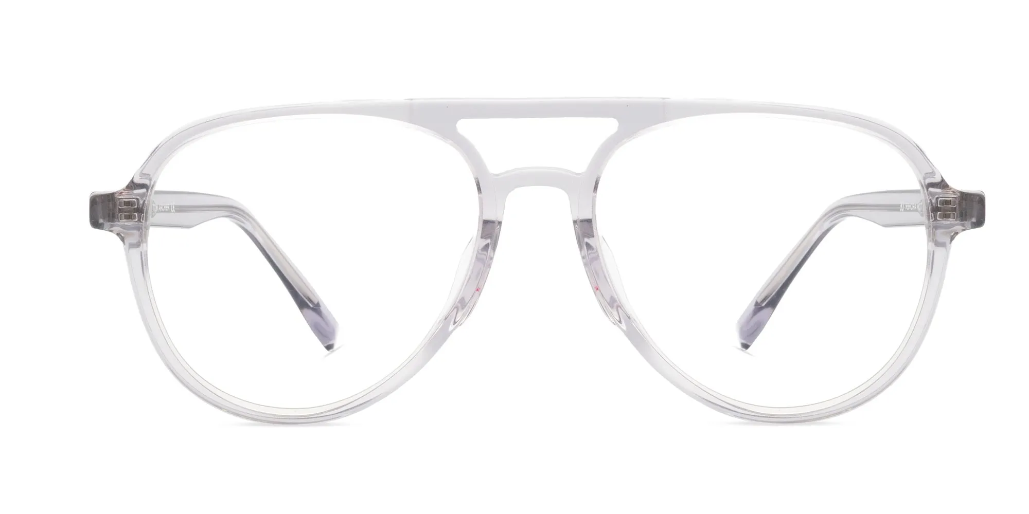 Clear Frame Double Bridge Glasses-2