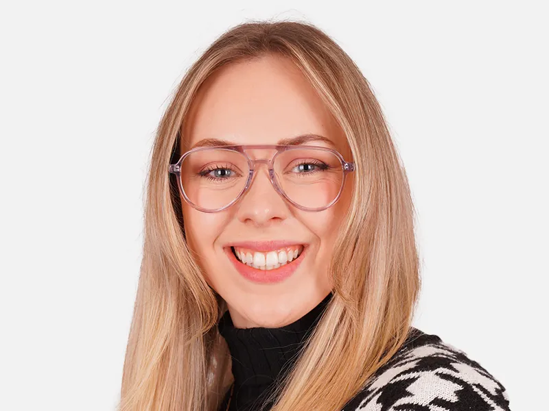 Clear Frame Double Bridge Glasses-2