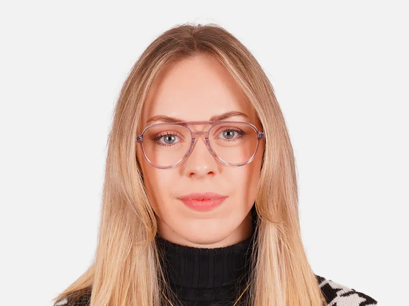 Clear Frame Double Bridge Glasses-2