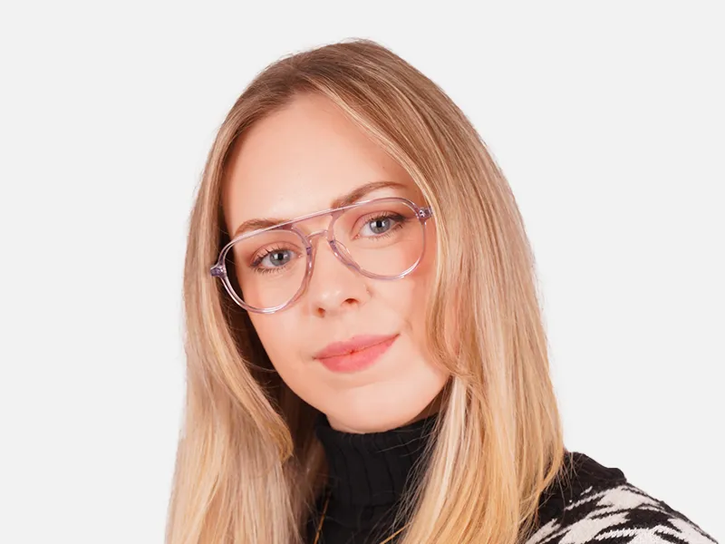 Clear Frame Double Bridge Glasses-2