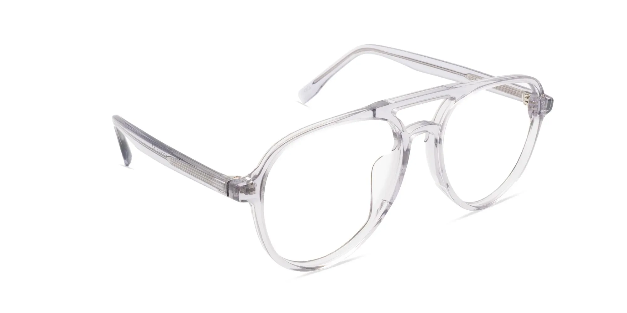 Clear Frame Double Bridge Glasses-2
