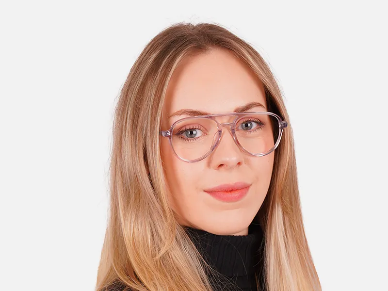 Clear Frame Double Bridge Glasses-2