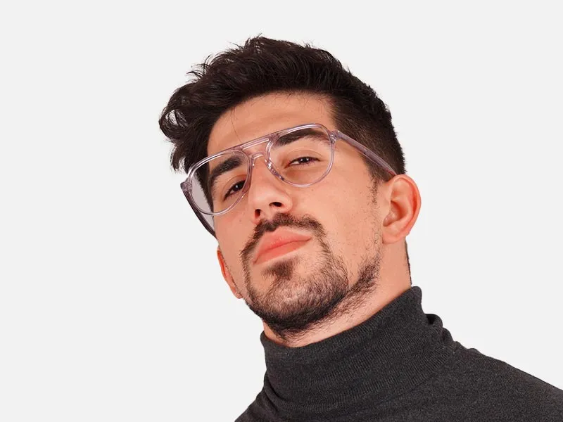 Clear Frame Double Bridge Glasses-2