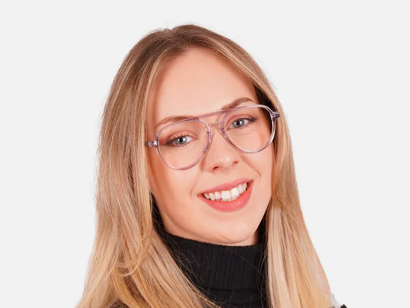 Clear Frame Double Bridge Glasses-2