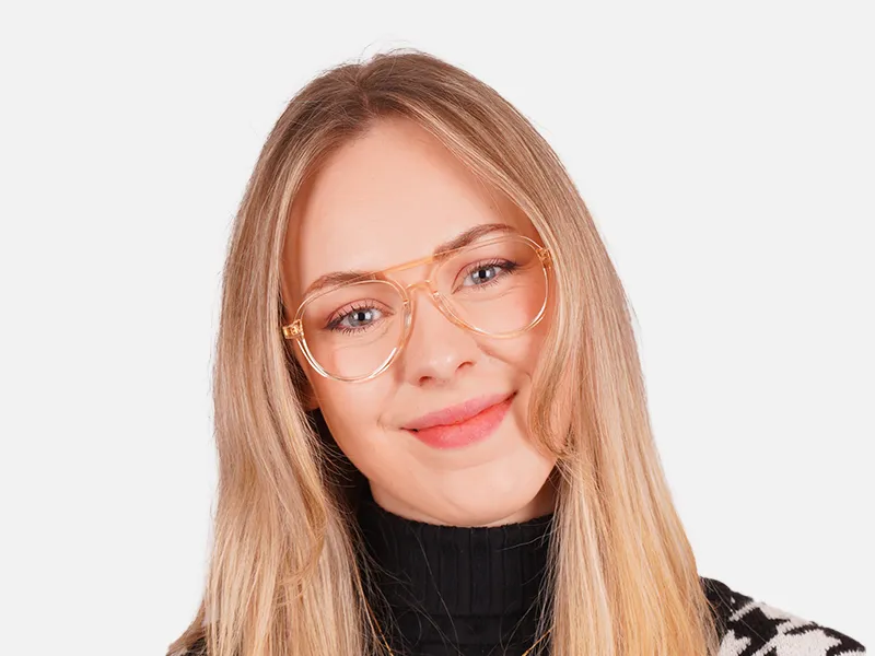 Orange Frame Pilot Glasses-2