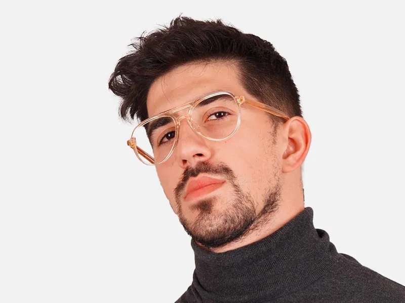 Orange Frame Pilot Glasses-2