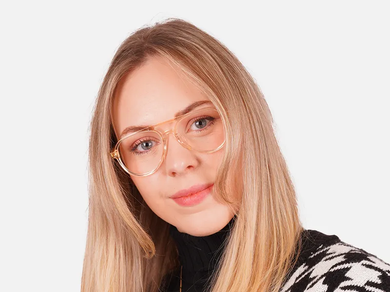 Orange Frame Pilot Glasses-2