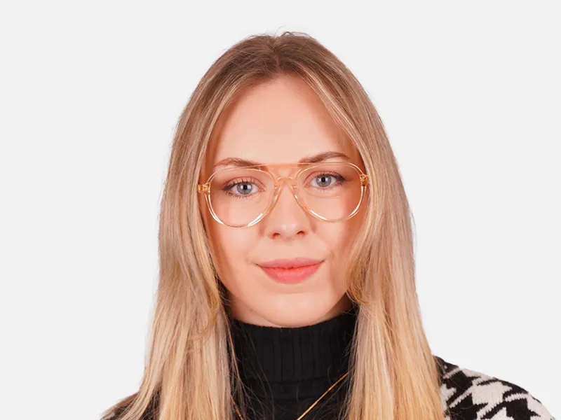 Orange Frame Pilot Glasses-2