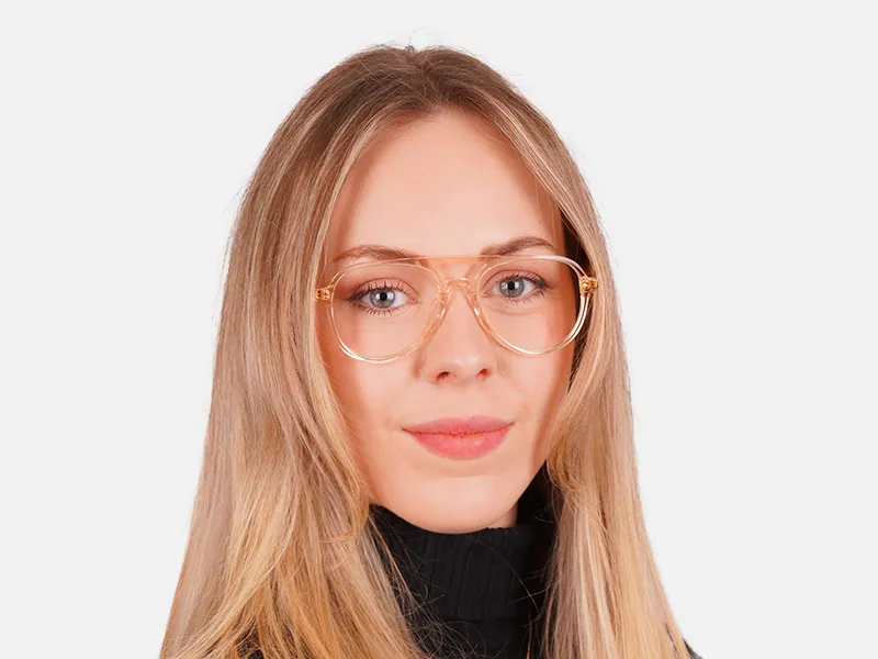 Orange Frame Pilot Glasses-2