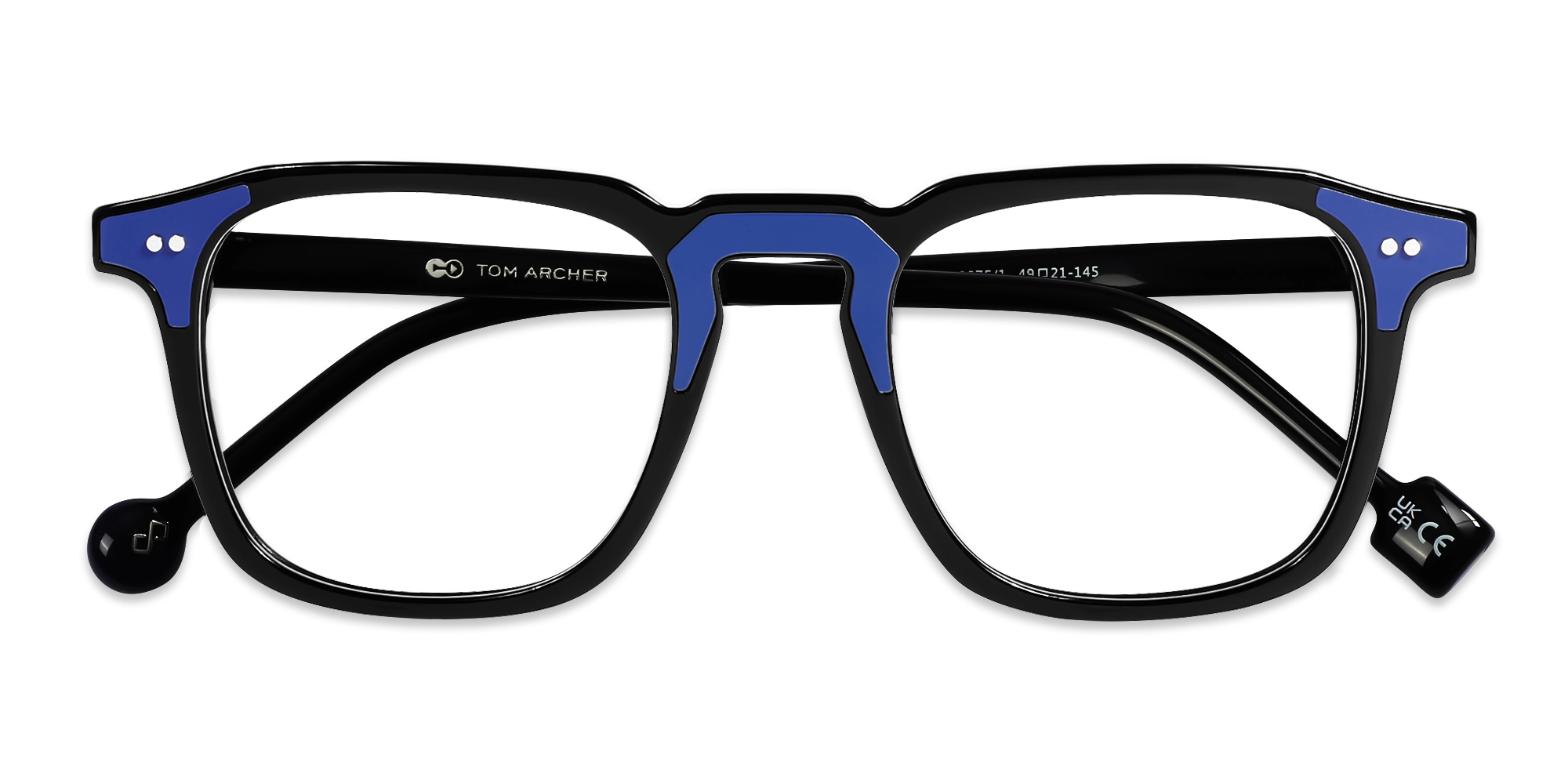 Black & Indigo Square Acetate Glasses