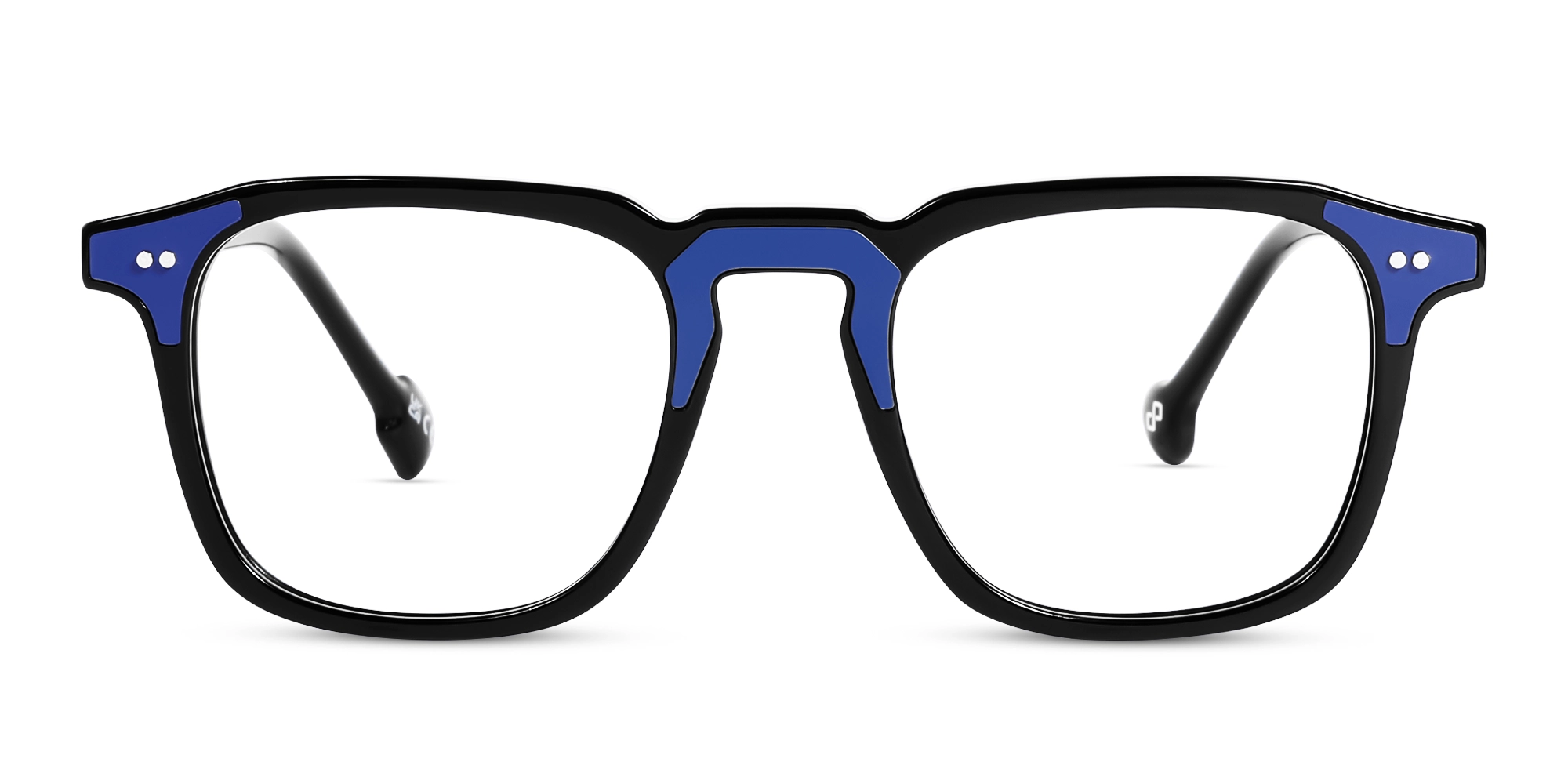 Black & Indigo Square Acetate Glasses