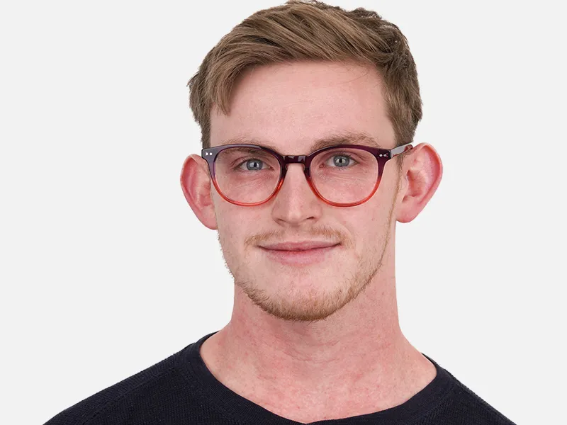 Purple & Tangerine Orange Two-Tone Glasses-2
