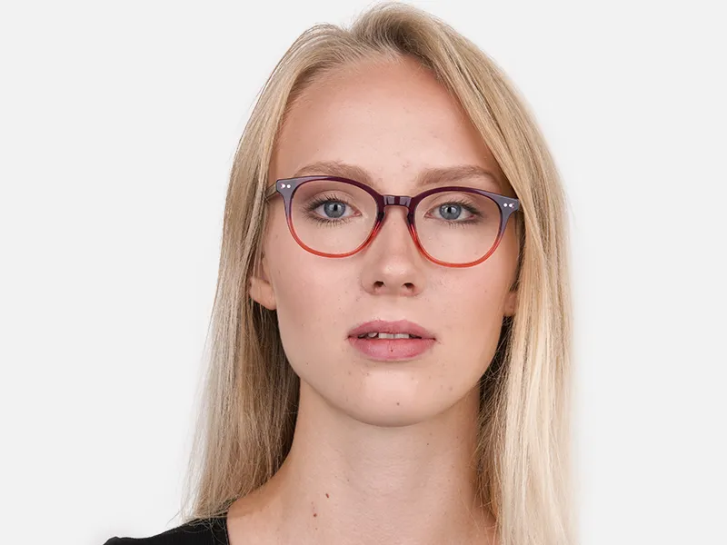 Purple & Tangerine Orange Two-Tone Glasses-2