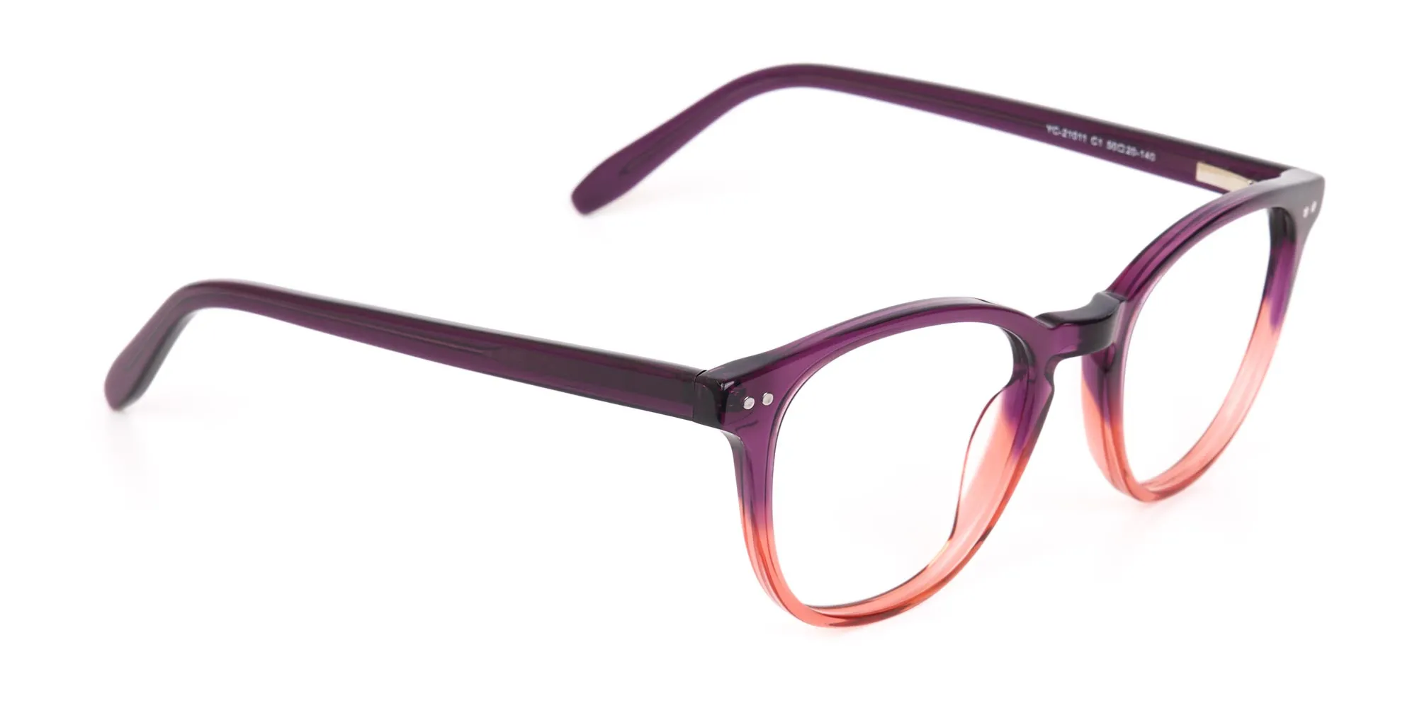 Purple & Tangerine Orange Two-Tone Glasses-2