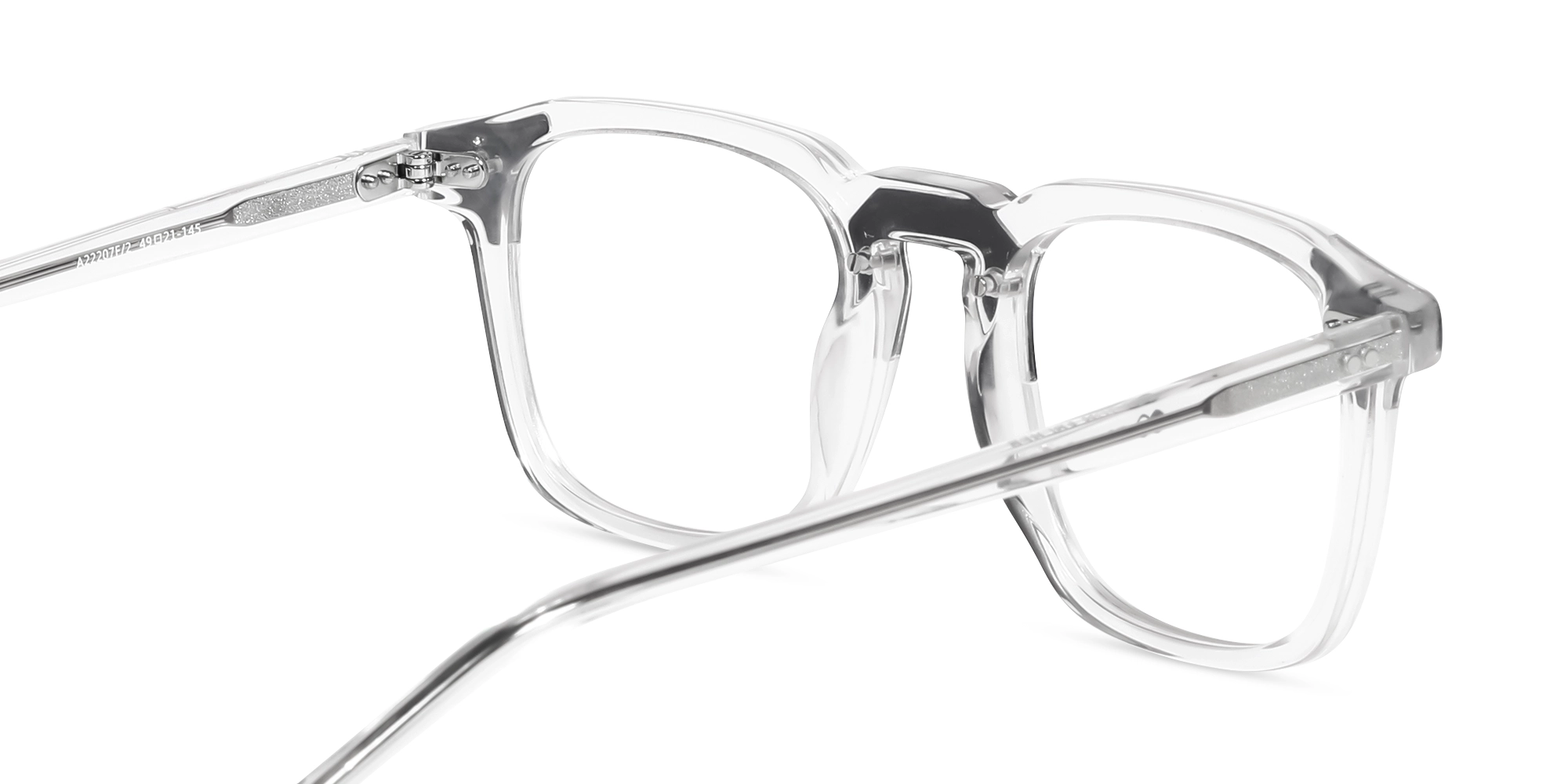 Crystal Clear & Black Square Acetate Glasses
