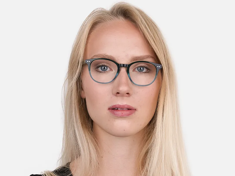 Hunter Green & Teal Two-Tone Glasses-2