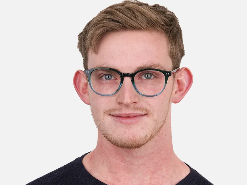 Hunter Green & Teal Two-Tone Glasses-2