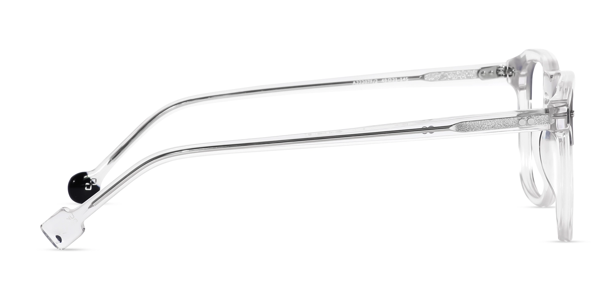 Crystal Clear & Black Square Acetate Glasses