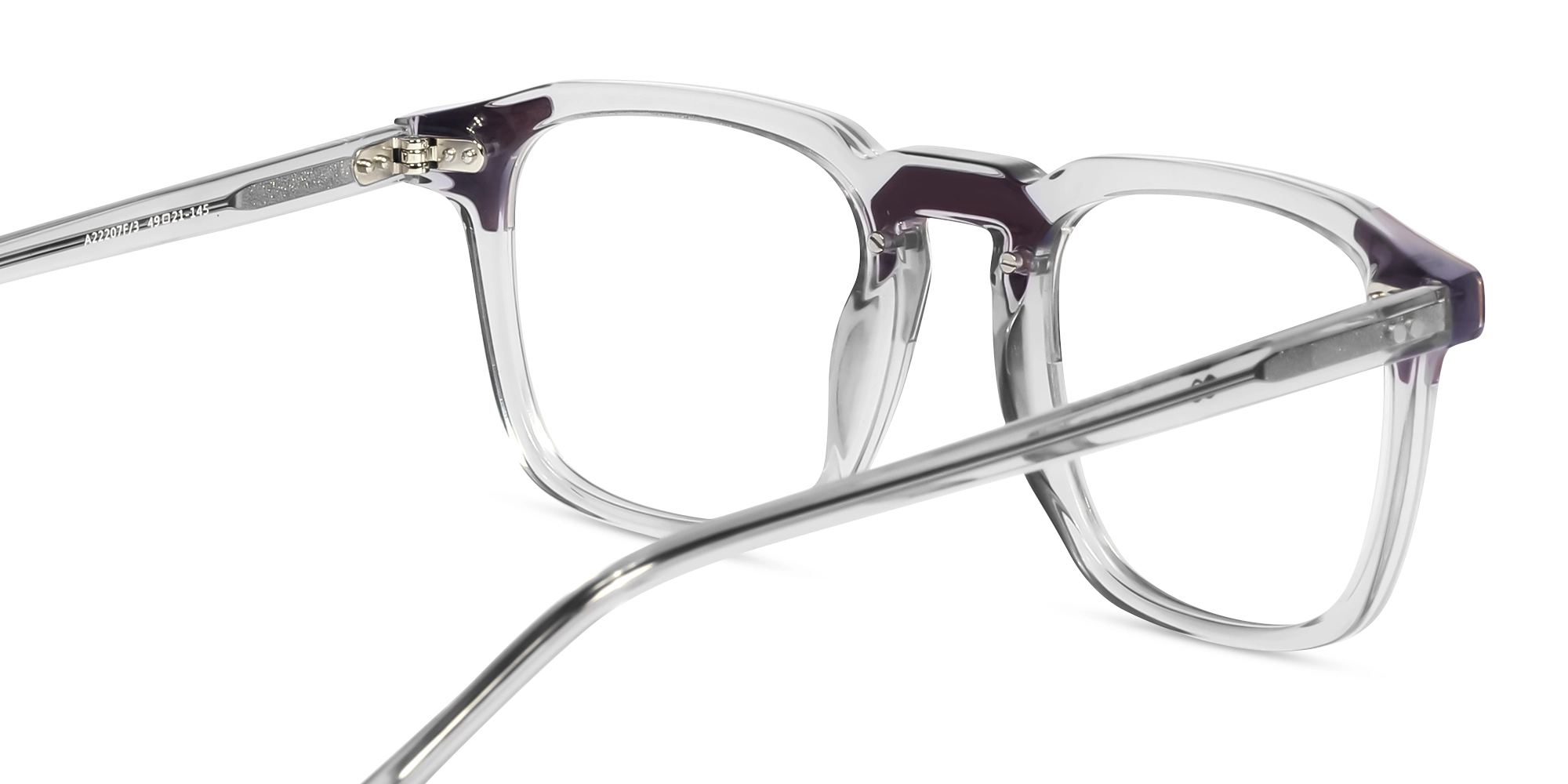 Crystal Grey & Tan Square Acetate Glasses