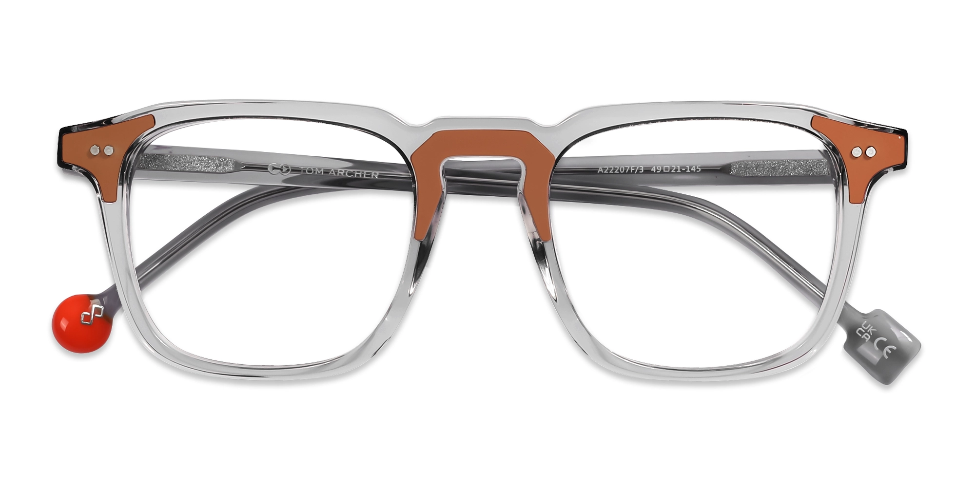 Crystal Grey & Tan Square Acetate Glasses