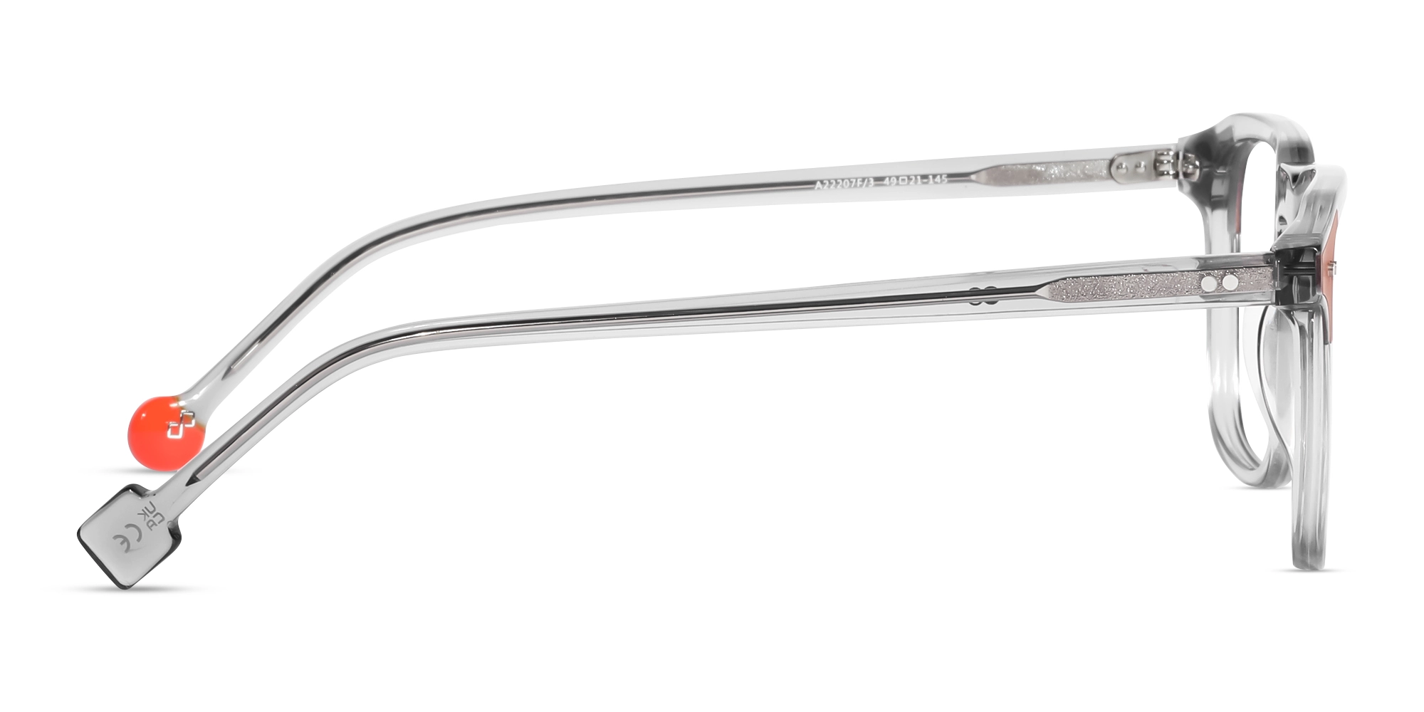 Crystal Grey & Tan Square Acetate Glasses