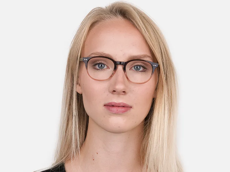 Mocha Brown & Crystal Beige Two-Tone Glasses-2