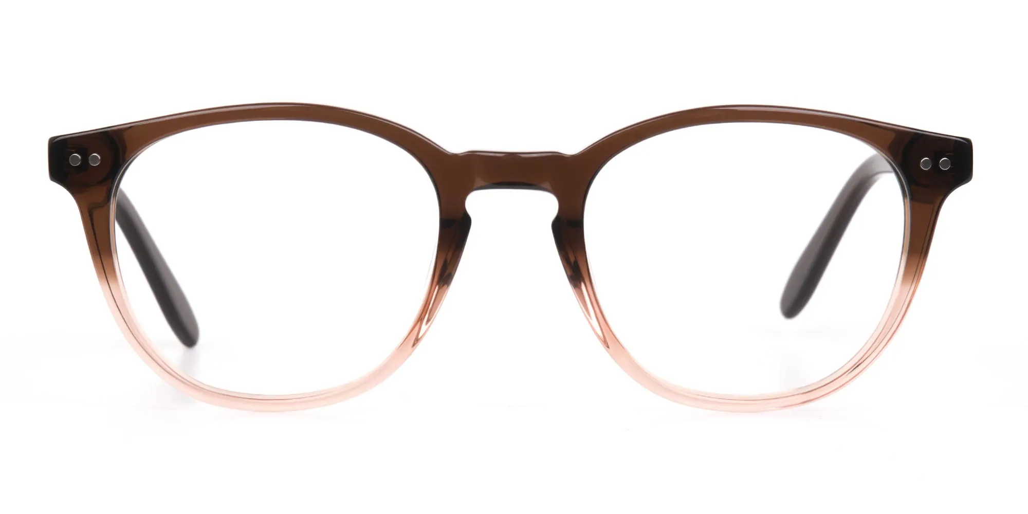 Mocha Brown & Crystal Beige Two-Tone Glasses-2 Mocha Brown & Crystal Beige Two-Tone Glasses-2