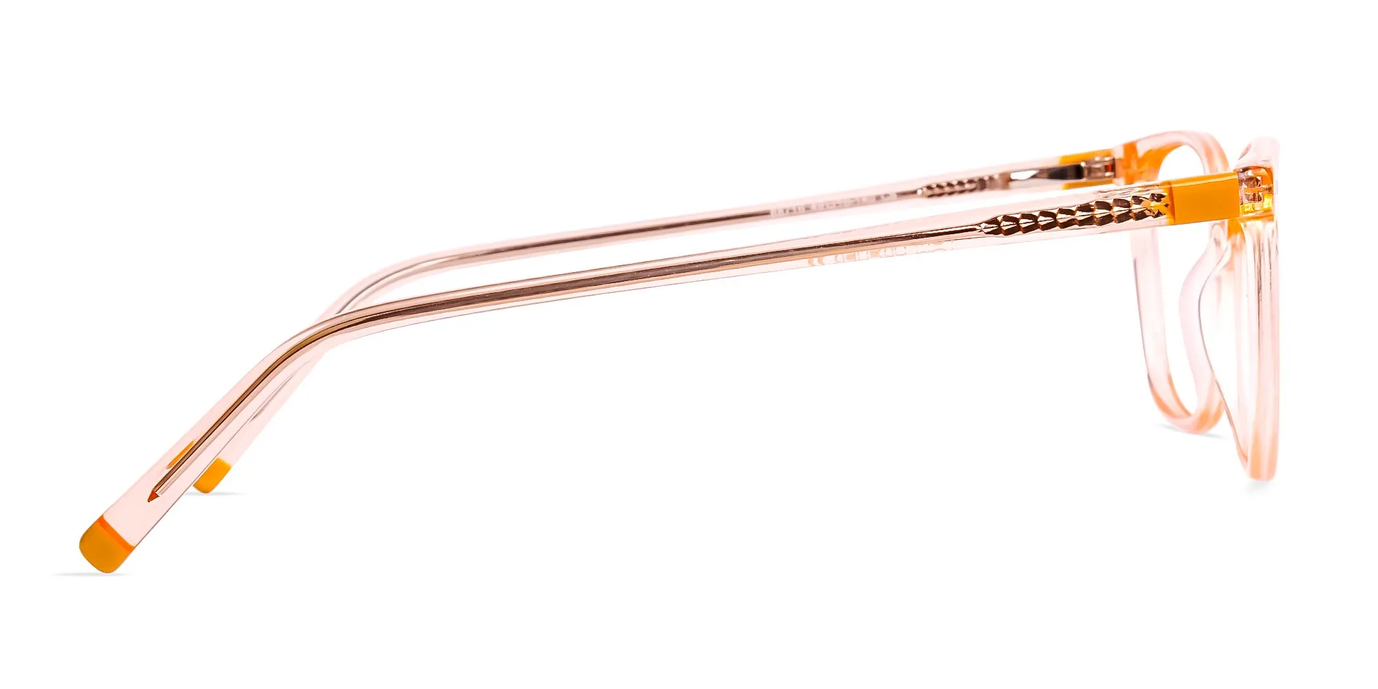 Crystal clear and Transparent Orange Rectangular Glasses Frames-2