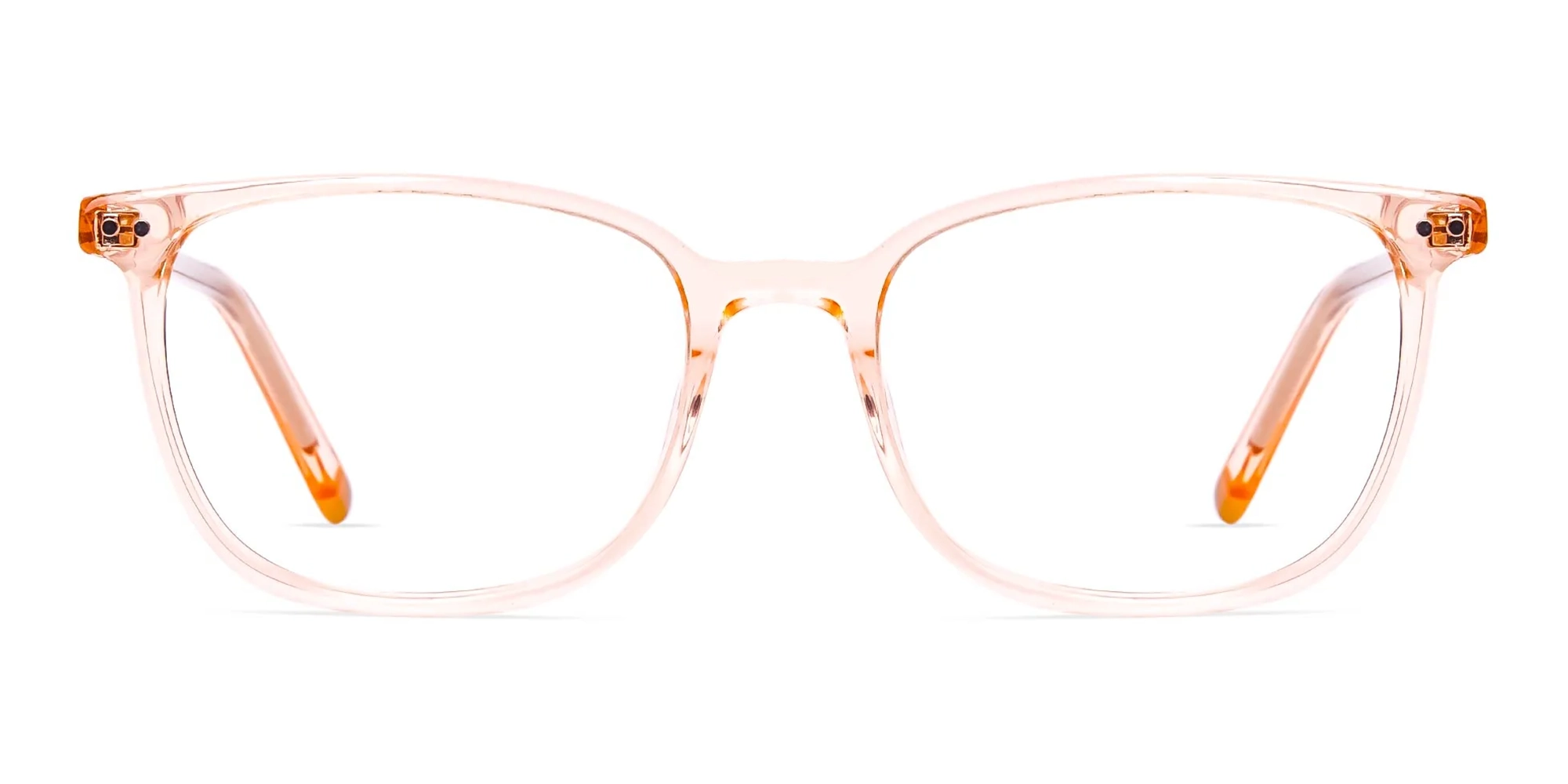 Crystal clear and Transparent Orange Rectangular Glasses Frames-2