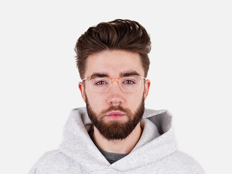 Crystal clear and Transparent Orange Rectangular Glasses Frames-2